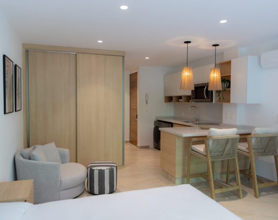 Studio with mountain view